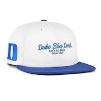Men's '47 White/Royal Duke Blue Devils Script Stack Relaxed Captain Snapback Hat