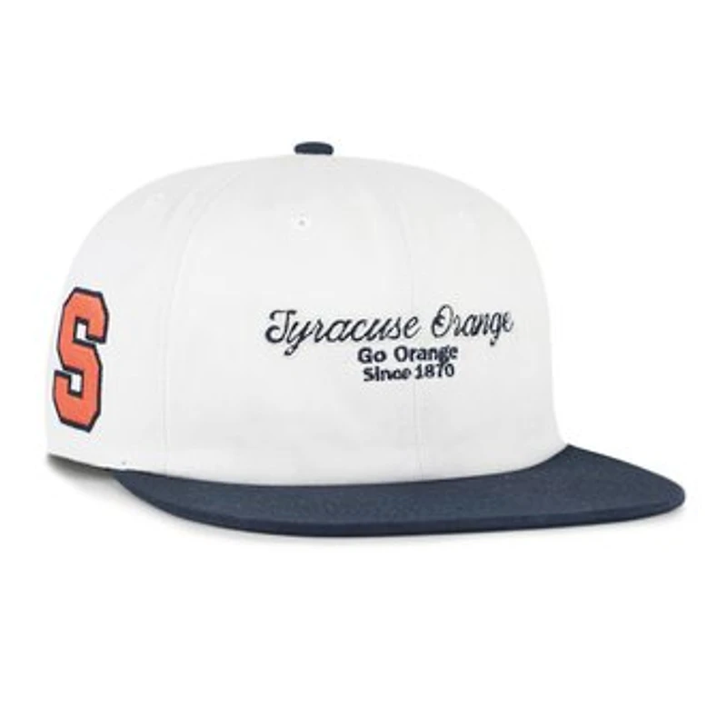 Men's '47 White/Orange Syracuse Orange Script Stack Relaxed Captain Snapback Hat
