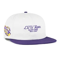 Men's '47 White/Purple LSU Tigers Script Stack Relaxed Captain Snapback