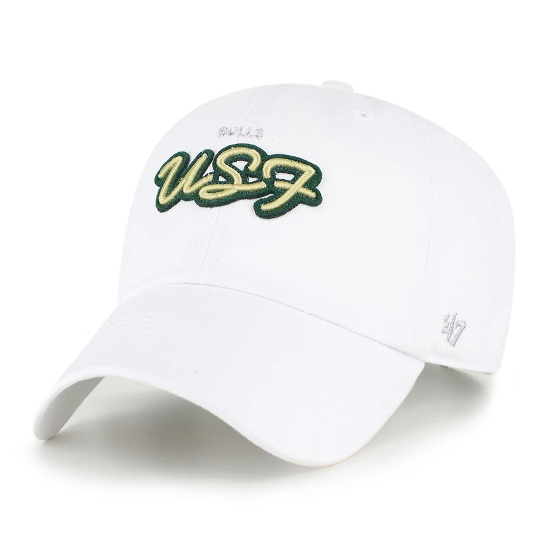 Women's '47 White South Florida Bulls Trendy Script Clean Up Adjustable Hat