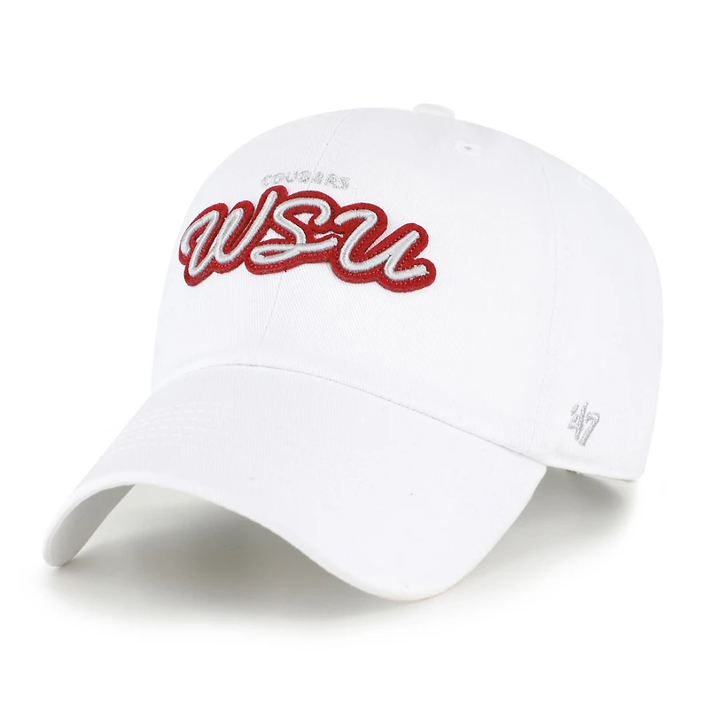 Women's '47 White Washington State Cougars Trendy Script Clean Up Adjustable Hat