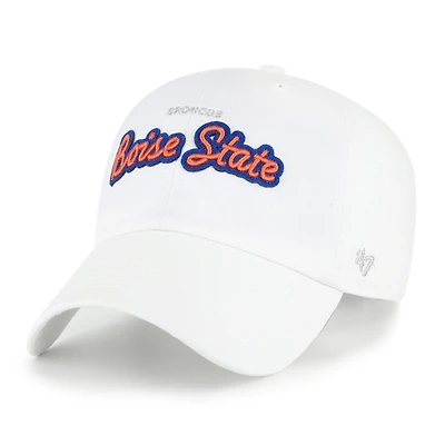 Women's '47 White Boise State Broncos Trendy Script Clean Up Adjustable Hat
