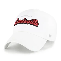 Women's '47 White Louisville Cardinals Trendy Script Clean Up Adjustable Hat
