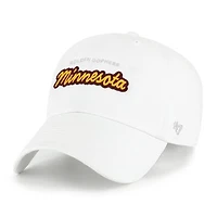 Women's '47 White Minnesota Golden Gophers Trendy Script Clean Up Adjustable Hat