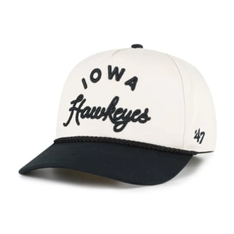 Women's '47 Cream/Black Iowa Hawkeyes Rope Script Hitch Adjustable Hat