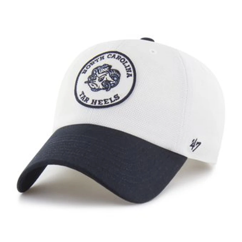 Unisex '47 White/Navy North Carolina Tar Heels Pique Patch Clean Up Adjustable Hat
