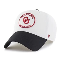 Unisex '47 White/Black Oklahoma Sooners Pique Patch Clean Up Adjustable Hat