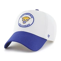 Unisex '47 White/Royal Pitt Panthers Pique Patch Clean Up Adjustable Hat
