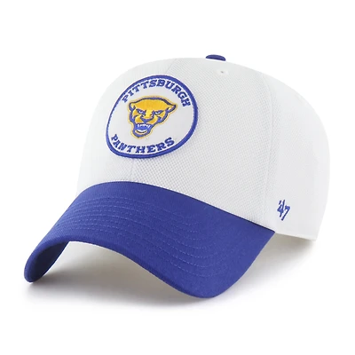 Unisex '47 White/Royal Pitt Panthers Pique Patch Clean Up Adjustable Hat