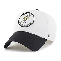 Unisex '47 White/Black Purdue Boilermakers Pique Patch Clean Up Adjustable Hat