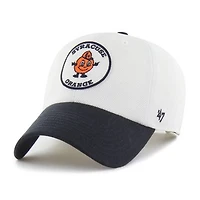 Unisex '47 White/Navy Syracuse Orange Pique Patch Clean Up Adjustable Hat