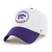 Unisex '47 White/Purple Kansas State Wildcats Pique Patch Clean Up Adjustable Hat