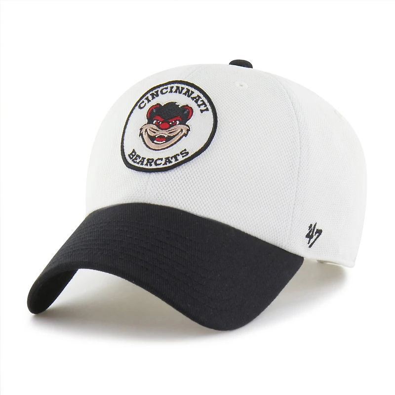 Unisex '47 White/Black Cincinnati Bearcats Pique Patch Clean Up Adjustable Hat