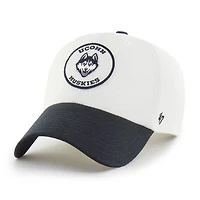 Unisex '47 White/Navy UConn Huskies Pique Patch Clean Up Adjustable Hat