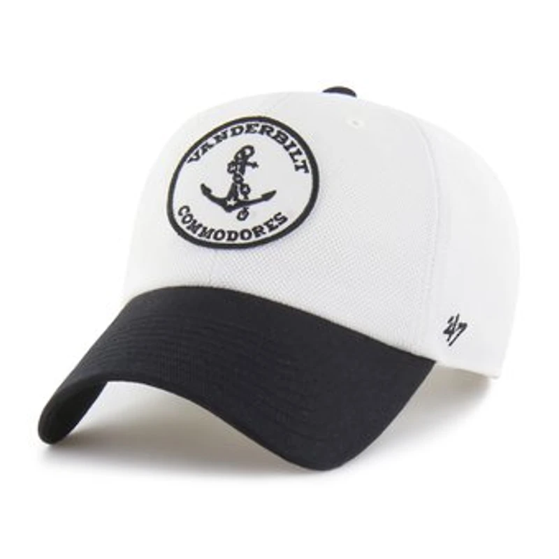 Unisex '47 White/Black Vanderbilt Commodores Pique Patch Clean Up Adjustable Hat