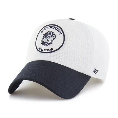 Unisex '47 White/Navy Georgetown Hoyas Pique Patch Clean Up Adjustable Hat