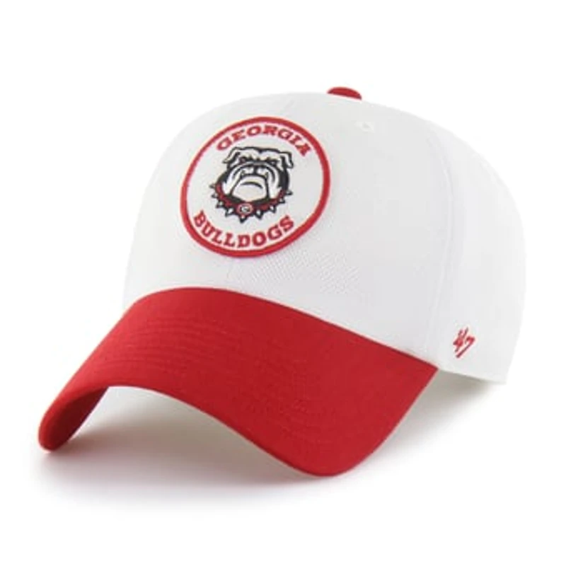 Unisex '47 White/Red Georgia Bulldogs Pique Patch Clean Up Adjustable Hat
