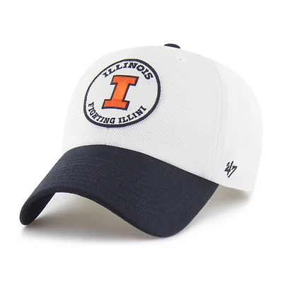 Unisex '47 White/Navy Illinois Fighting Illini Pique Patch Clean Up Adjustable Hat