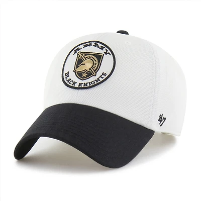 Unisex '47 White/Black Army Black Knights Pique Patch Clean Up Adjustable Hat