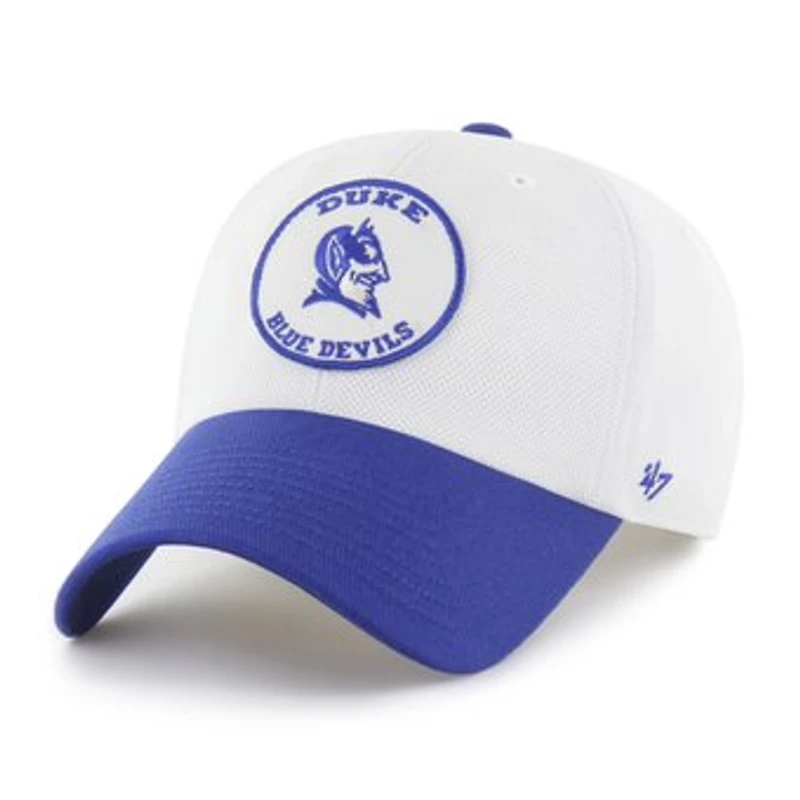 Unisex '47 White/Royal Duke Blue Devils Pique Patch Clean Up Adjustable Hat