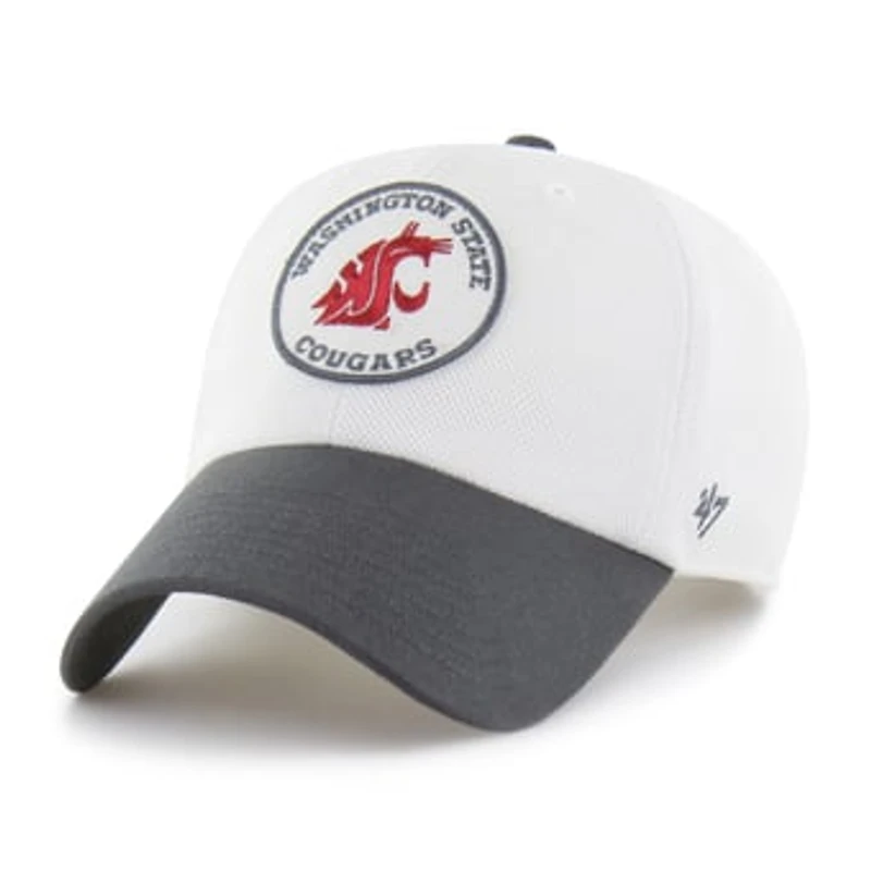 Unisex '47 White/Gray Washington State Cougars Pique Patch Clean Up Adjustable Hat