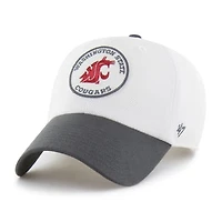Unisex '47 White/Gray Washington State Cougars Pique Patch Clean Up Adjustable Hat
