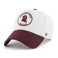 Unisex '47 White/Maroon Virginia Tech Hokies Pique Patch Clean Up Adjustable Hat