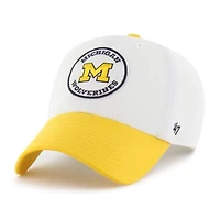 Unisex '47 White/Maize Michigan Wolverines Pique Patch Clean Up Adjustable Hat