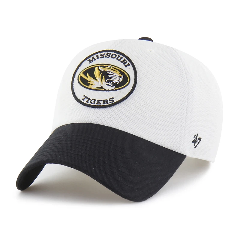 Unisex '47 White/Black Missouri Tigers Pique Patch Clean Up Adjustable Hat
