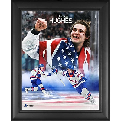 Jack Hughes Team USA Framed 13" x 16" 2026 Winter Olympics Gold Medal Collage