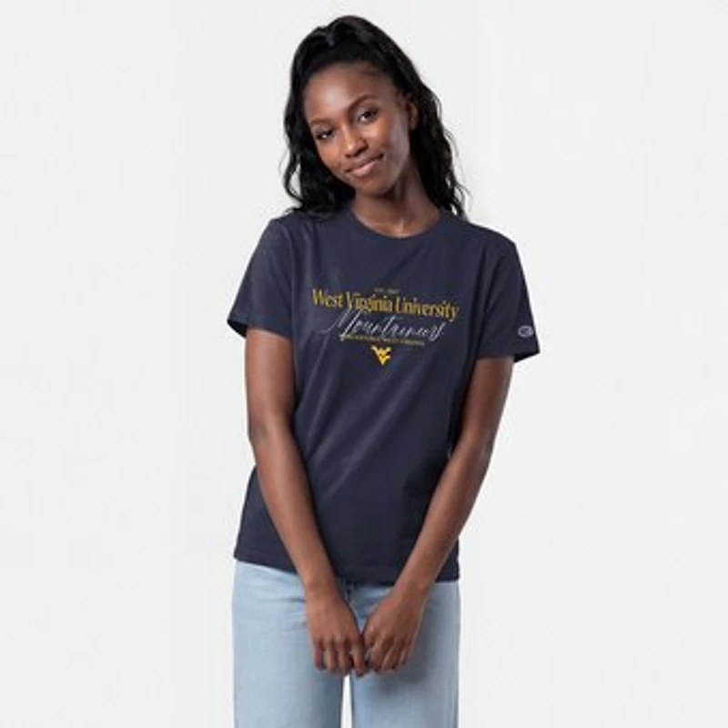 Women's Champion Navy West Virginia Mountaineers Lifestyle T-Shirt