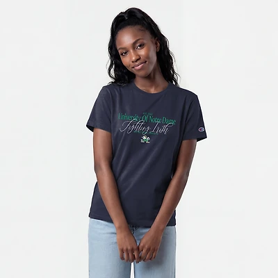Women's Champion  Navy Notre Dame Fighting Irish Lifestyle T-Shirt