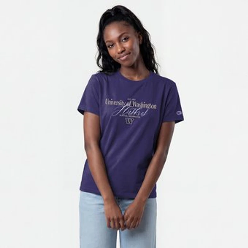 Women's Champion Purple Washington Huskies Lifestyle T-Shirt