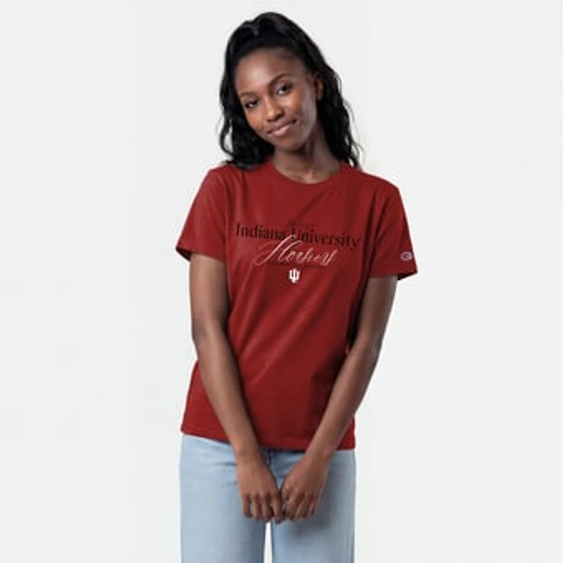 Women's Champion  Crimson Indiana Hoosiers Lifestyle T-Shirt