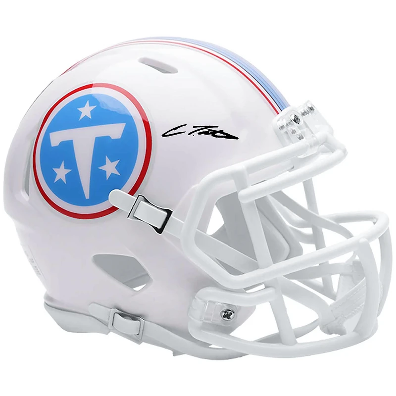 Carnell Tate Tennessee Titans Autographed Riddell Speed Mini Helmet