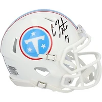 Carnell Tate Tennessee Titans Autographed Riddell Speed Mini Helmet