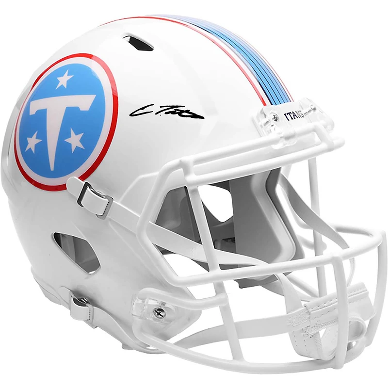 Carnell Tate Tennessee Titans Autographed Riddell Speed Replica Helmet