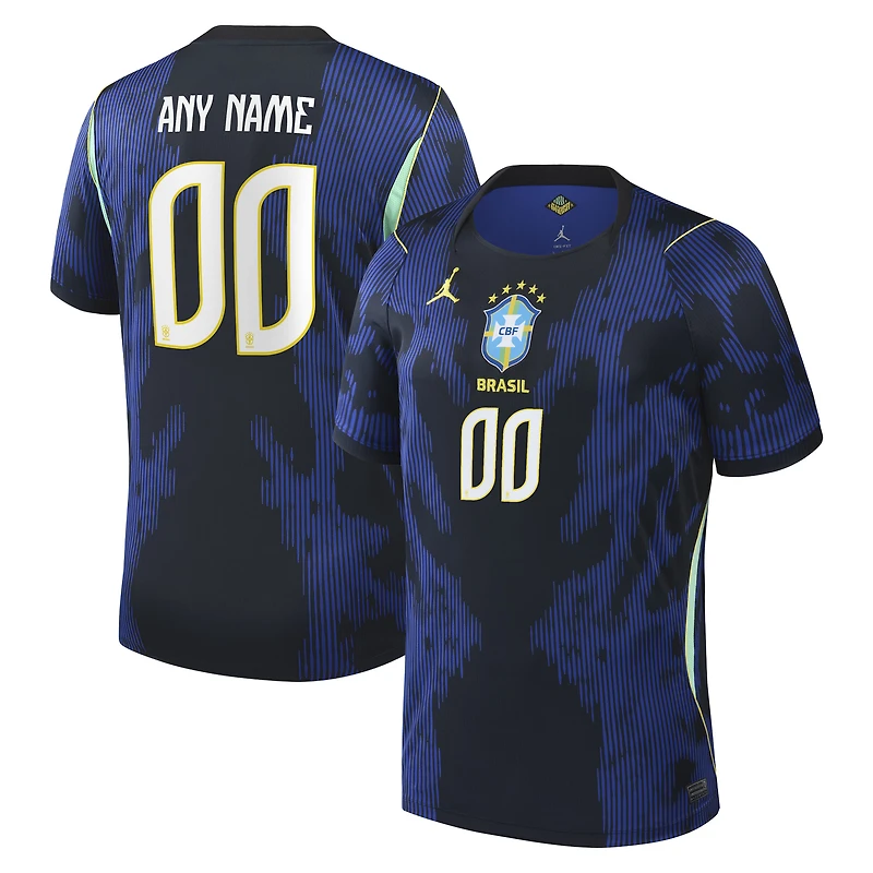 Men's Jordan Brand  Blue Brazil National Team 2026 Away Stadium Replica Custom Jersey