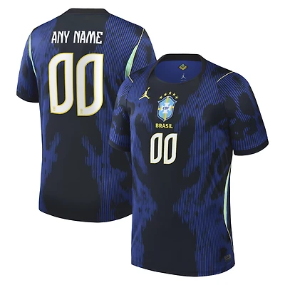 Men's Jordan Brand  Blue Brazil National Team 2026 Away Stadium Replica Custom Jersey