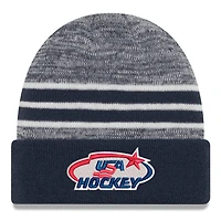 Men's New Era Navy/Heather Navy US Hockey Cuffed Knit Hat