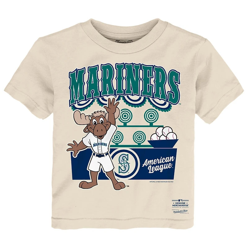 Toddler Mitchell & Ness Cream Seattle Mariners Step Back Up T-Shirt