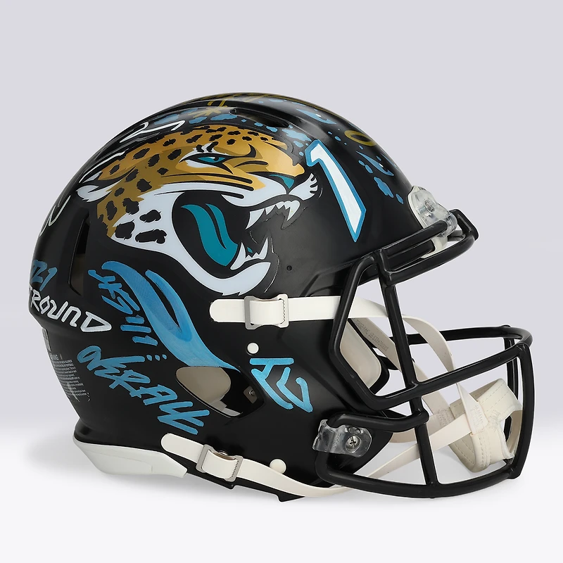 Trevor Lawrence Jacksonville Jaguars Autographed Riddell Speed Authentic Helmet - Art by JK5 - Limited Edition #1/1