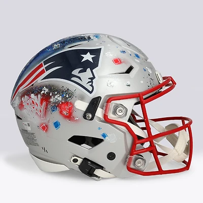 Tom Brady New England Patriots Autographed Riddell Speed Flex Authentic Helmet - Art by Lady Jday - Limited Edition #1/1