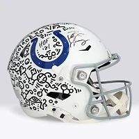 Peyton Manning Indianapolis Colts Autographed Riddell Speed Flex Authentic Helmet with "HOF '21" Inscription - Art by Alex Alpert - Limited Edition #1/1
