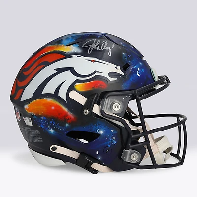 John Elway Denver Broncos Autographed Riddell 1997-2023 Throwback Speed Flex Authentic Helmet - Art by Lady Jday - Limited Edition #1/1