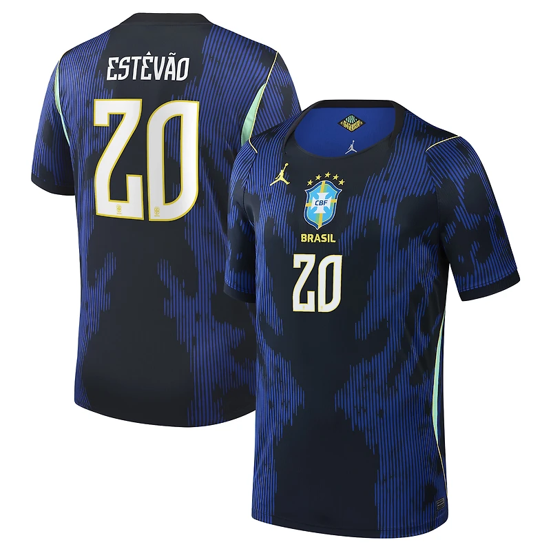 Youth Jordan Brand Estêvão Blue Brazil National Team 2026 Away Stadium Replica Jersey