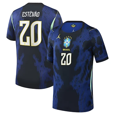 Youth Jordan Brand Estêvão Blue Brazil National Team 2026 Away Stadium Replica Jersey