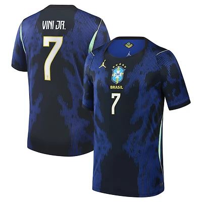Youth Jordan Brand Vinicius Junior Blue Brazil National Team 2026 Away Stadium Replica Jersey