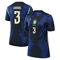 Women's Jordan Brand Gabriel Magalhães Blue Brazil National Team 2026 Away Stadium Replica Jersey