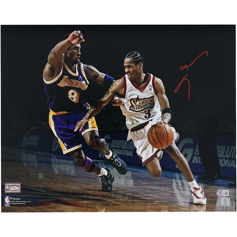 Allen Iverson Philadelphia 76ers Autographed 16" x 20" vs. Kobe Spotlight Photograph